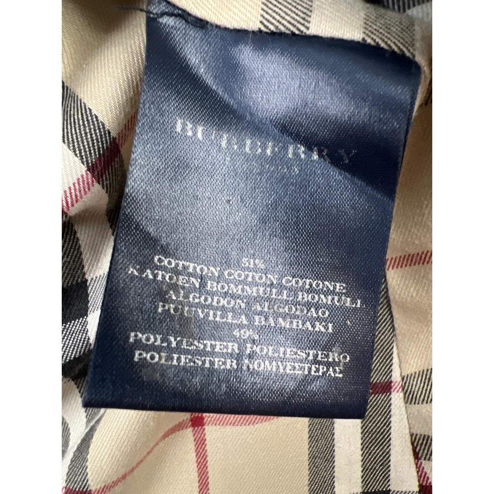 Burberry Trench Coat Women 4* Navy Blue Nova Check Belted Made In England - Picture 4 of 15